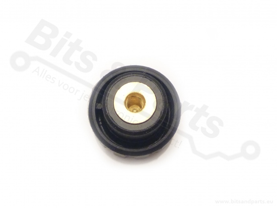 Knop gekarteld zwart 16x13mm met M3 schroefdraad